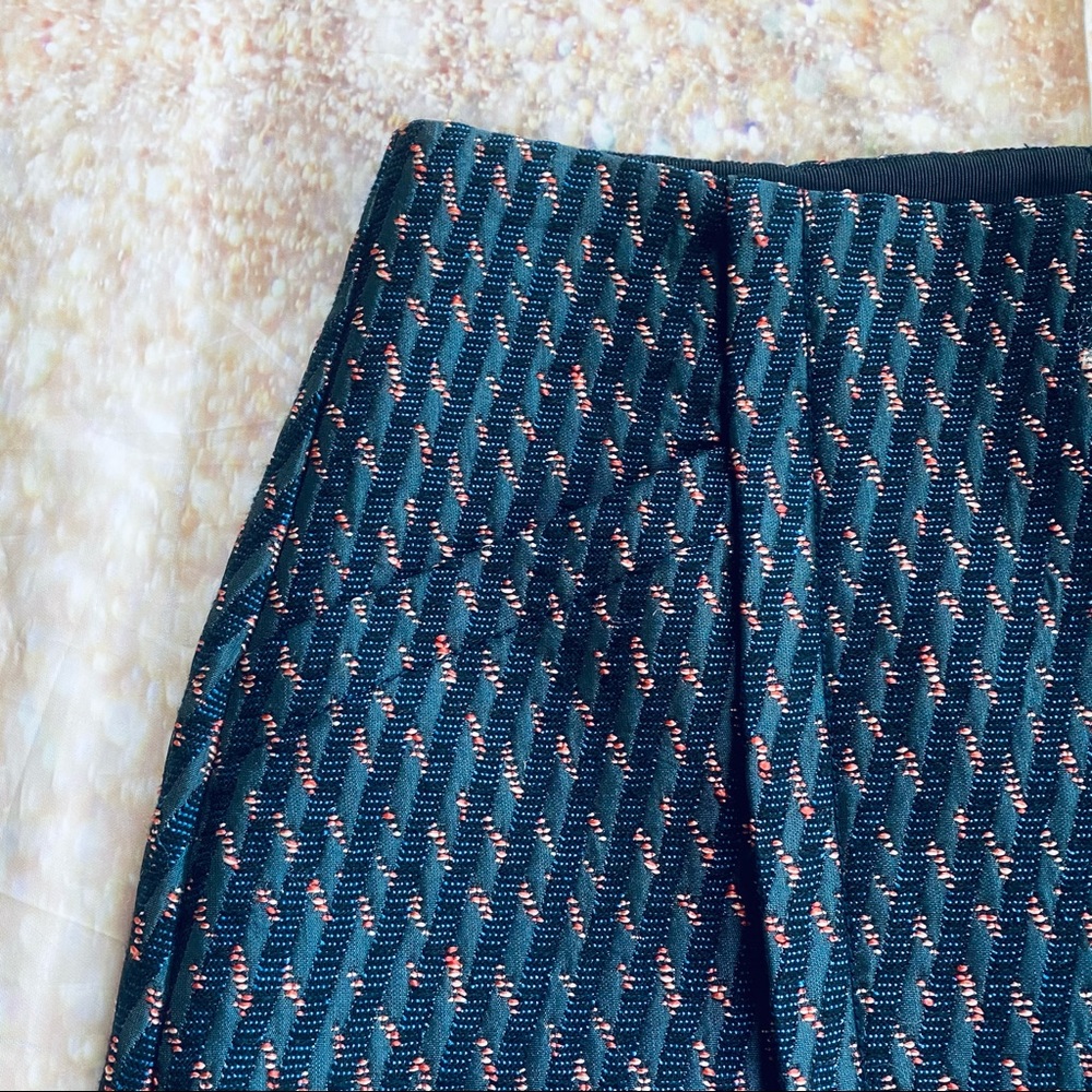 LOFT Jacquard Tweed Geometric Pocket Blue Classy Mini Skirt 2 - Picture 3 of 10